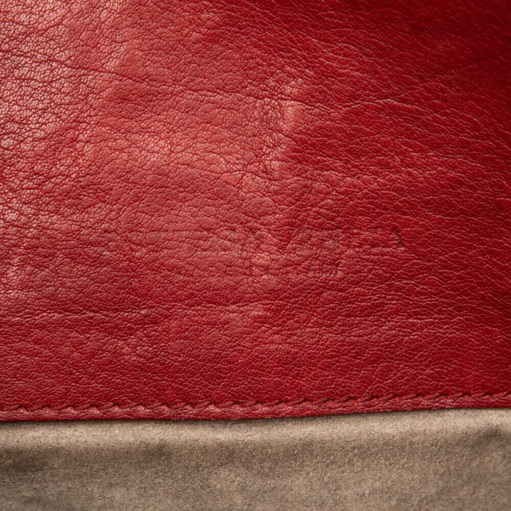 BOTTEGA VENETA Red Leather Intrecciato Shoulder Bag - Picture 4 of 6